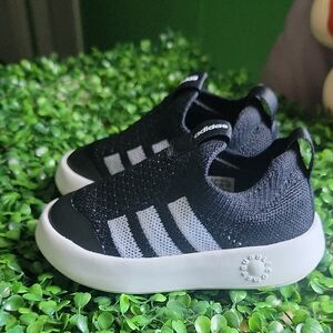 Adidas Kids Black and White Slip-On Sneakers